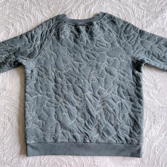 Prana Slate Blue Floral Crew Neck Sweater - Picture 9 of 10
